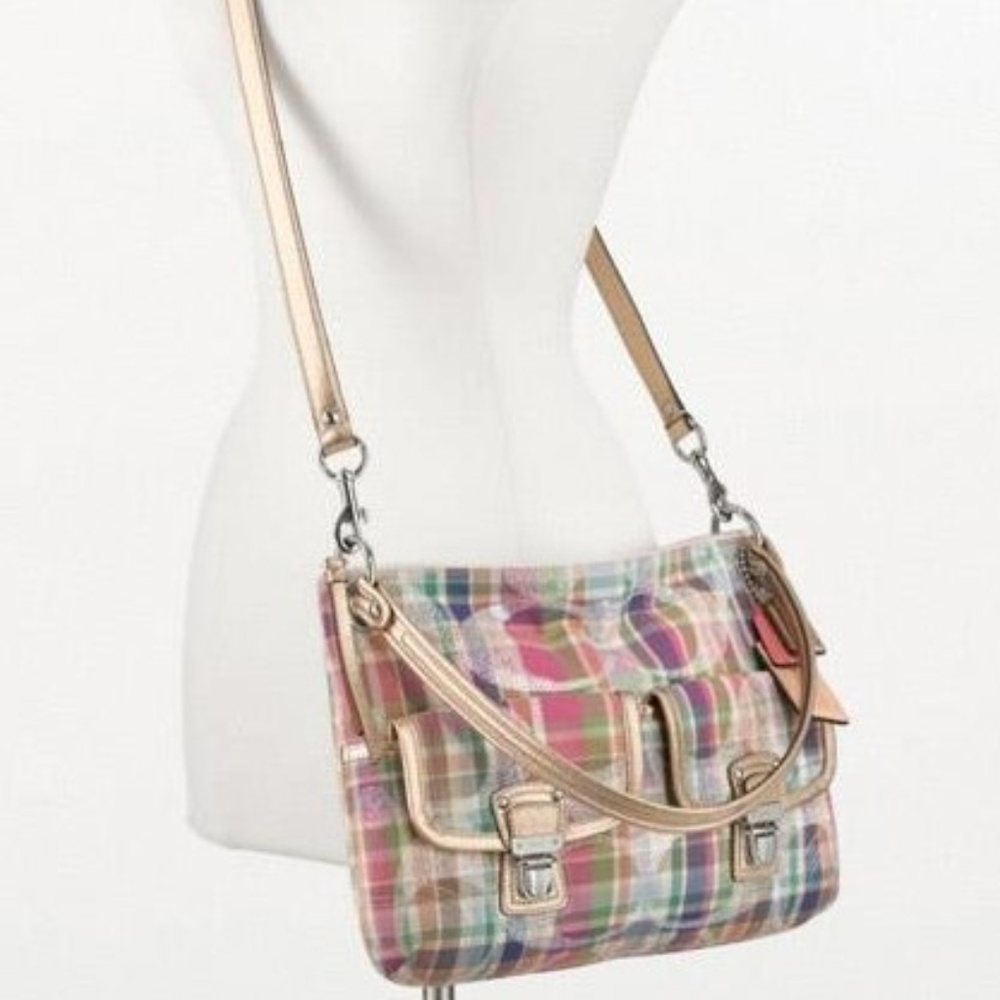COACH Poppy Madras Shoulder/Crossbody Bag
